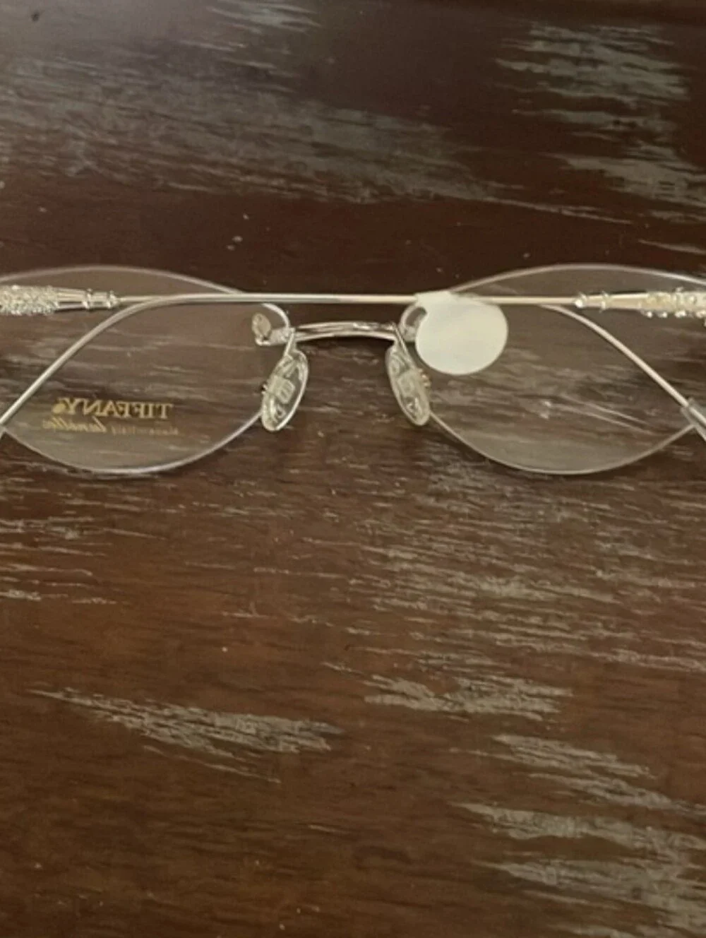 Tiffany Lunettes 23K gold plated T790 C10 silver rimless eyeglasses